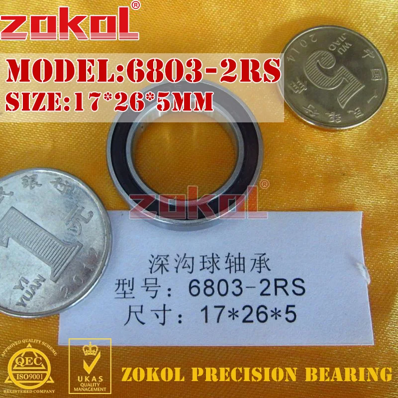 ZOKOL 6803 RS подшипник 2RS ZZ 6803ZZ Z1 глубокий шаровой 17*26*5 мм|bearing bearing|bearing groovebearing ball |