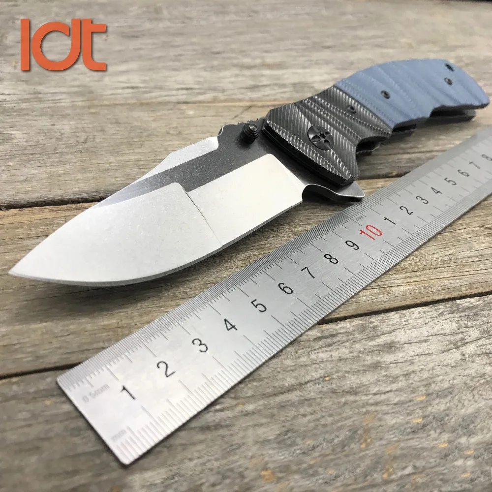 LDT Predator Folding Knife 9CR18Mov Blade G10 Steel Handle Ceramic