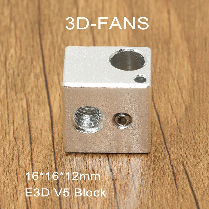 E3D алюминиевый нагревательный блок цельнометаллический Горячий Конец нагревательная пластина 16*16*12 мм для 3D-принтера E3D V5 пескоструйная обработка окисления 16x16x12 мм