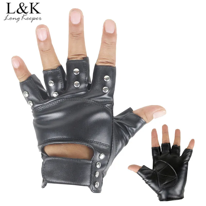 Кожаные перчатки Long Keeper для мужчин и женщин с металлическими заклепками