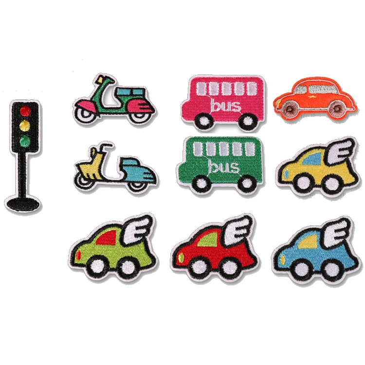

Patches posted traffic red and green signal lights BUS motorcycle bus car children's clothes pants holes cloth stickers