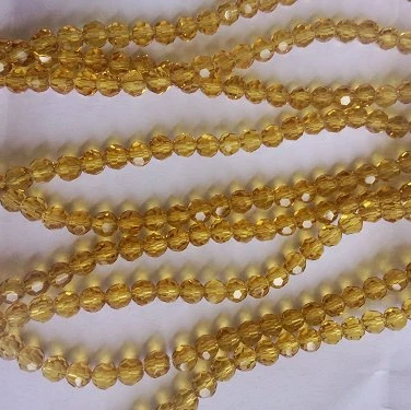 

3mm 4mm Amber Colour Crystal 32 Faceted ball beads crystal glass beads for diy crystal beads decoration