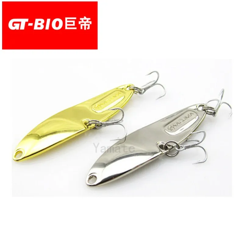

GT-BIO Fishing Spoon Lures 10g 15g Metal Bait With 2 Treble Hooks Hard Fishing Lure Isca Artificial Para Pesca Leurre Peche