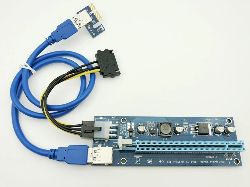 USB 3 0 PCI E Express 1x to16x расширитель переходника карты адаптер с 60 см удлинитель Кабель