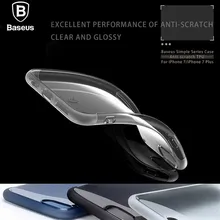 Original Baseus For Apple iPhone 7 Plus Case Translucent TPU Back Cover for iPhone7 7plus Phone Thin Case Jet Black Clear Shell