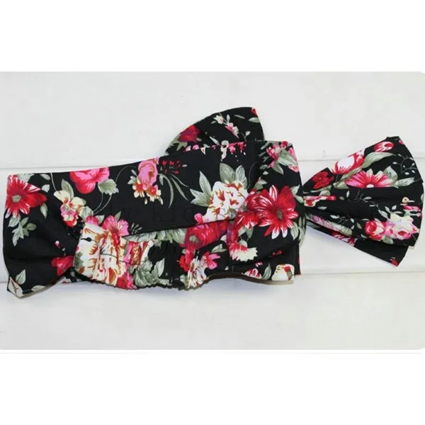  2016 summer children clothing set Fashion Girls floral casual cotton suit sleeveless outfit +headband kids  clothes set  04