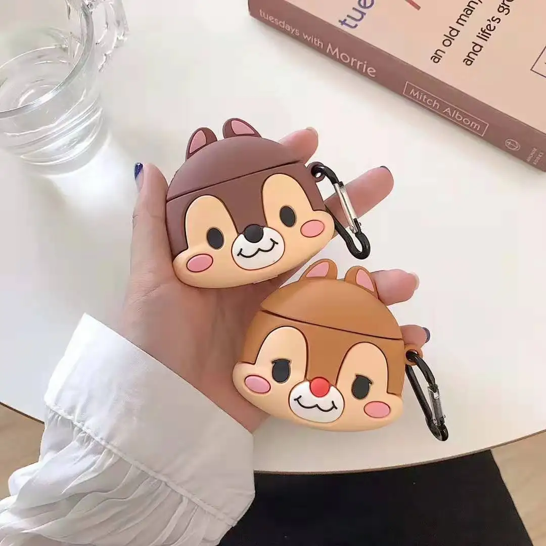 Cute cartoon squirrel case For Airpods Shockproof Soft Silicon Case Earphone Protective Cover Waterproof for iphone Headset capa