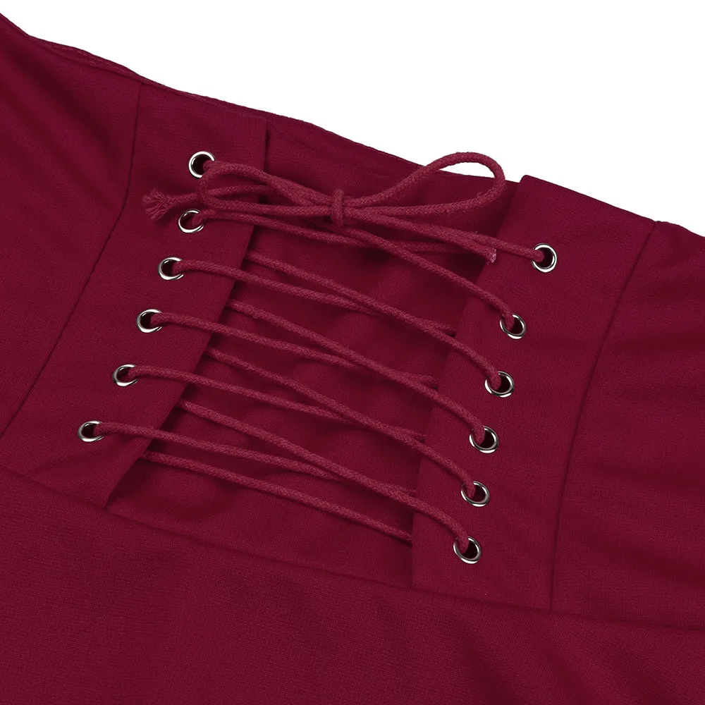 Модные женские повязки Strappy на шнуровке молния Готический шнуровка Лолита полудлина Высокая талия длинная нерегулярная Однотонная юбка W411