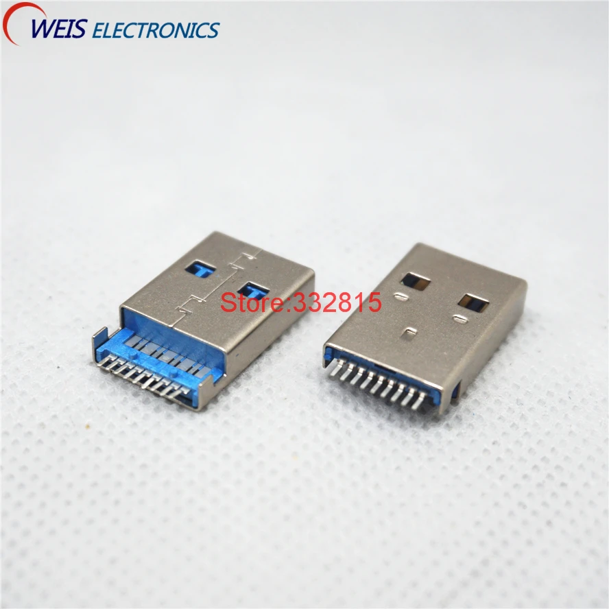 20 PCS USB 3.0 CONECTOR MACHO USB3.0 TIPO Uma placa AZUL 9 PINOS SOQUETES de alta velocidade de transmissão de 180 graus ROHS Frete grátis|usb 3.0 connector|usb male connectorconnector socket - AliExpress