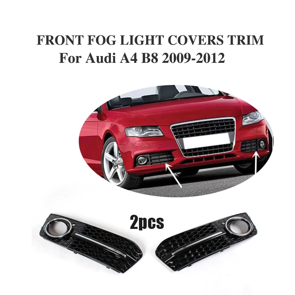 2PCS/Set Front Fog Lamp Covers Light Mask Trim Frame for Audi A4 B8 Standard Bumper Sedan 4-Door Non Sline S4 2009-2012 | Автомобили и