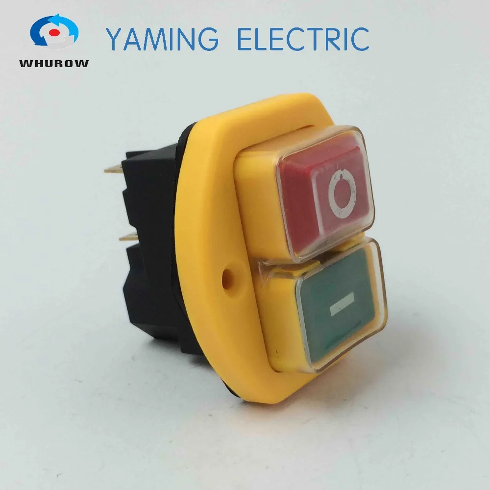 

Free shipping Electromagnetic switch 5 Pin On Off Push Button 12A 230V restart and under voltage protection YCZ3-B