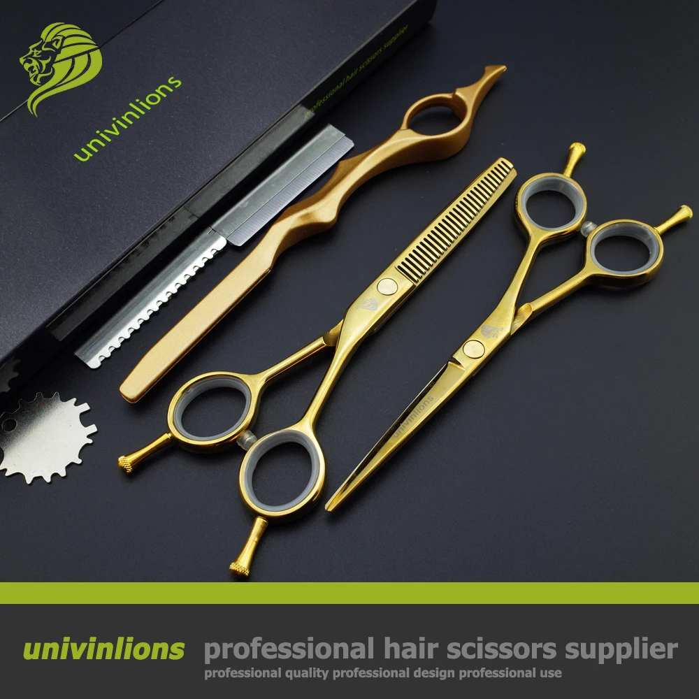 5.5" gold hairdresser scissors barber hairdressing scissors haircut
