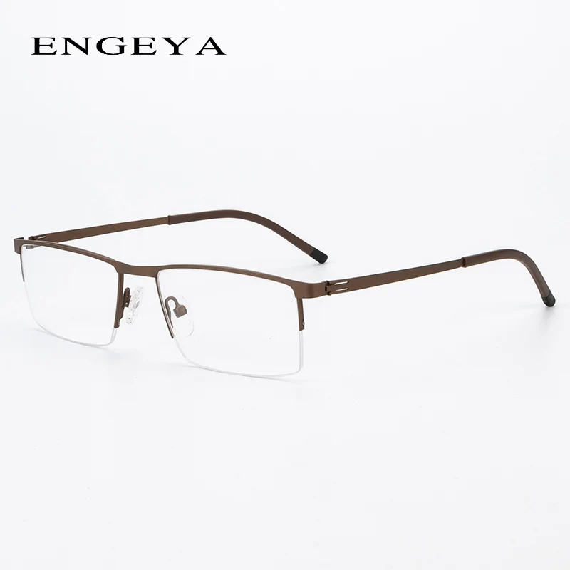 Мужские очки из сплава, оправа, прозрачные Модные оптические очки для близорукости, компьютерные прозрачные очки, мужские очки, 6 цветов, высокое качество#8047 - Цвет оправы: C3 Brown