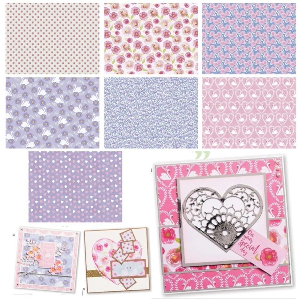 

14PCS Craft Paper Rose DIY Photo Album Planner Background Scrapbooking Paper Decorative Background Craft Card