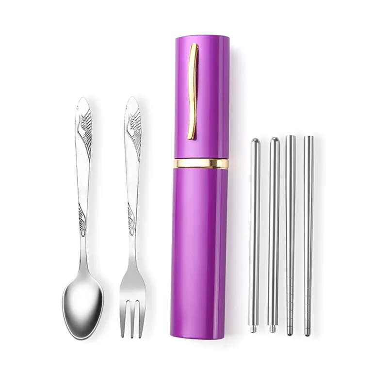 Outdoor Camping Tableware Set Fork Spoon Chopstick Portable Stainless Steel Picnic Tablewares Fishing Hiking Tourism Kids Gifts Outdoor Camping Tableware Set Fork Spoon Chopstick Portable Stainless Steel Picnic Tablewares Fishing Hiking Tourism Kids Gifts