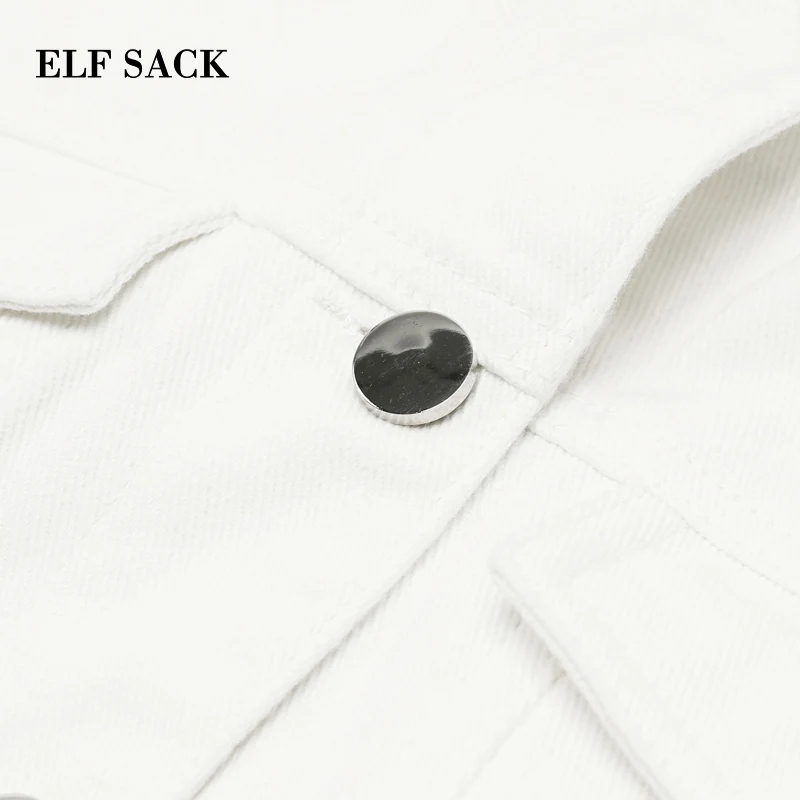 Женское однобортное пальто ELFSACK с отложным воротником и буквенным принтом