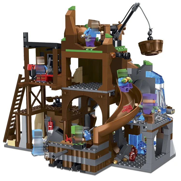

Legoings Minecrafted The Mine Bricks Set Building Blocks Assembled Toys For Children Compatible Legoing Minecraft