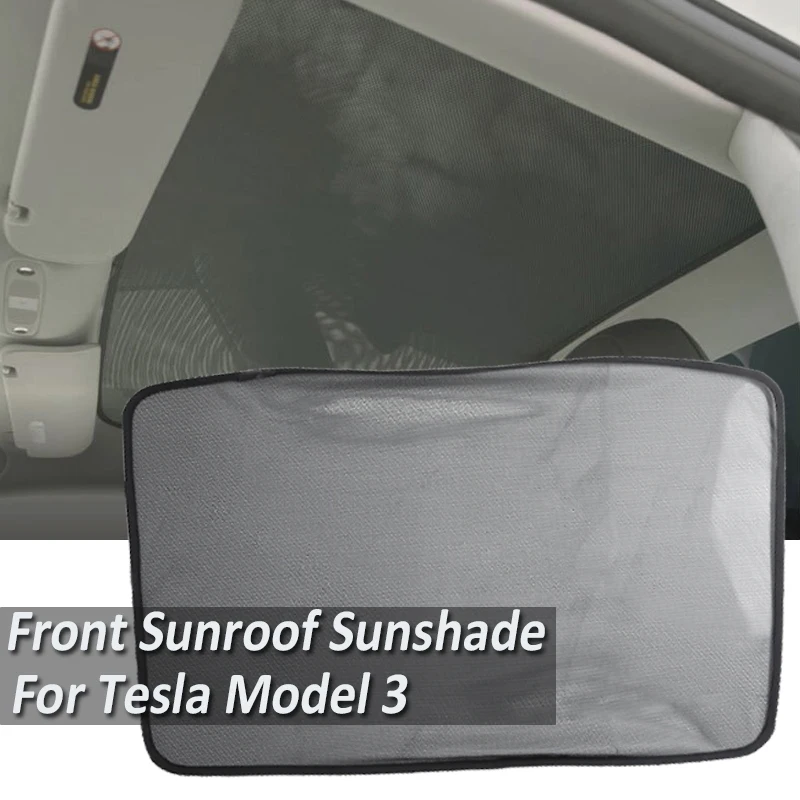 

Front Sunroof Sunshade For Tesla Model 3 Anti-UV Foldable Car Skylight Blind Shading Net