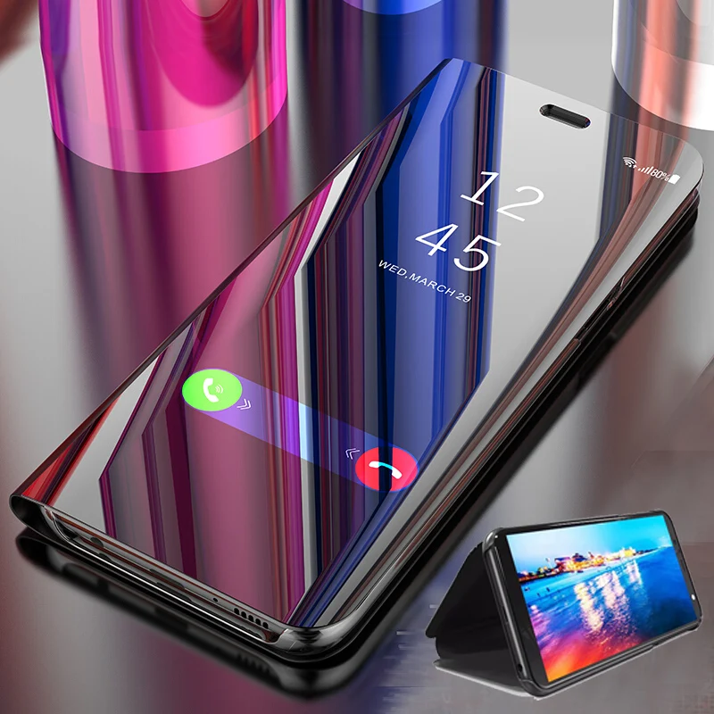Smart Mirror Flip Case For Huawei P Plus Y5 Y6 Y7 Y9 2019 Cover Prime 2018 On Nova 2i 3 3i 4 Fundas | Мобильные телефоны и