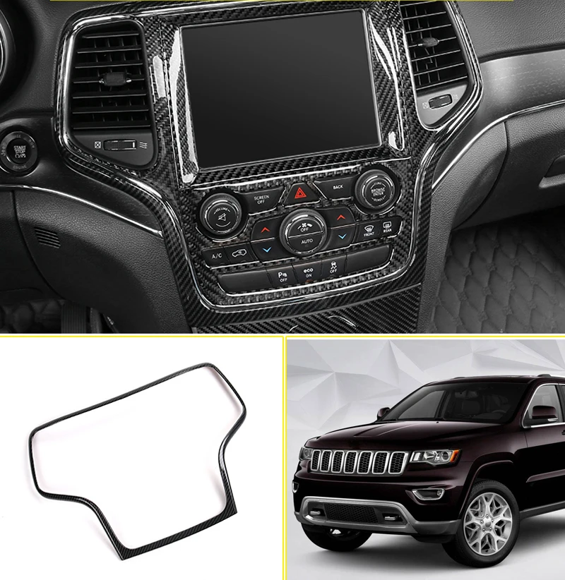 Для Jeep Grand Cherokee 2010- ABS углеродного волокна центр gps навигационная рамка Крышка отделка автомобиля аксессуары