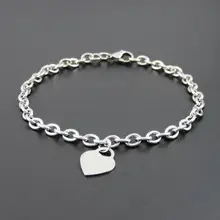 UOKB01 женский браслет, бренд Love Heart браслет из нержавеющей стали, серебряный тон девушки вечерние ювелирные изделия подарок