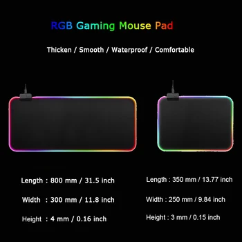 

7 Colorful LED RGB Mouse Pad Gaming XXL XL Mousepad PC Computer Keyboard Mice Mat Large Mouse Pad