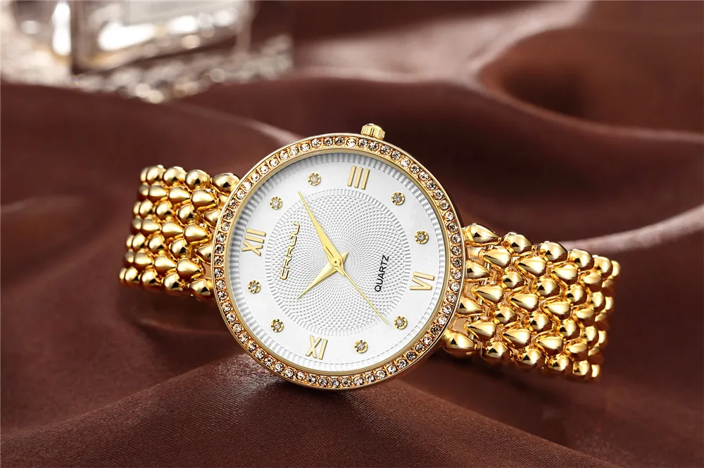CRRJU женские часы ультра тонкие кварцевые часы из нержавеющей стали женские повседневные часы браслет часы женские часы для влюбленных подарок