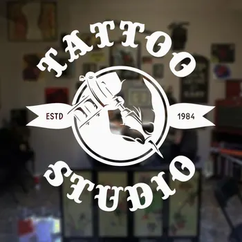 

Tattoo Salon Wall Decal Tattoo Shop Sign Logo Poster Studio Design Door Window Vinyl Sticker Mural Gift Decor Wall Art F878