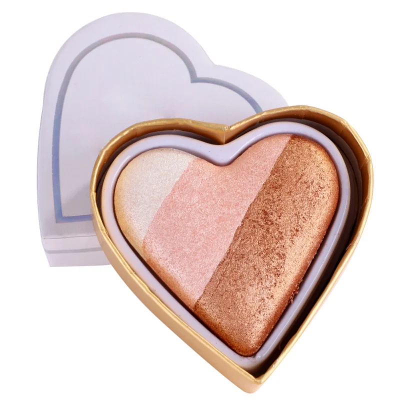 Гладкая палитра теней для век Shimmer Heart Shaped Blush Eye Shadow Makeup Cosmetic Blush Cream - Цвет: GA0215A1