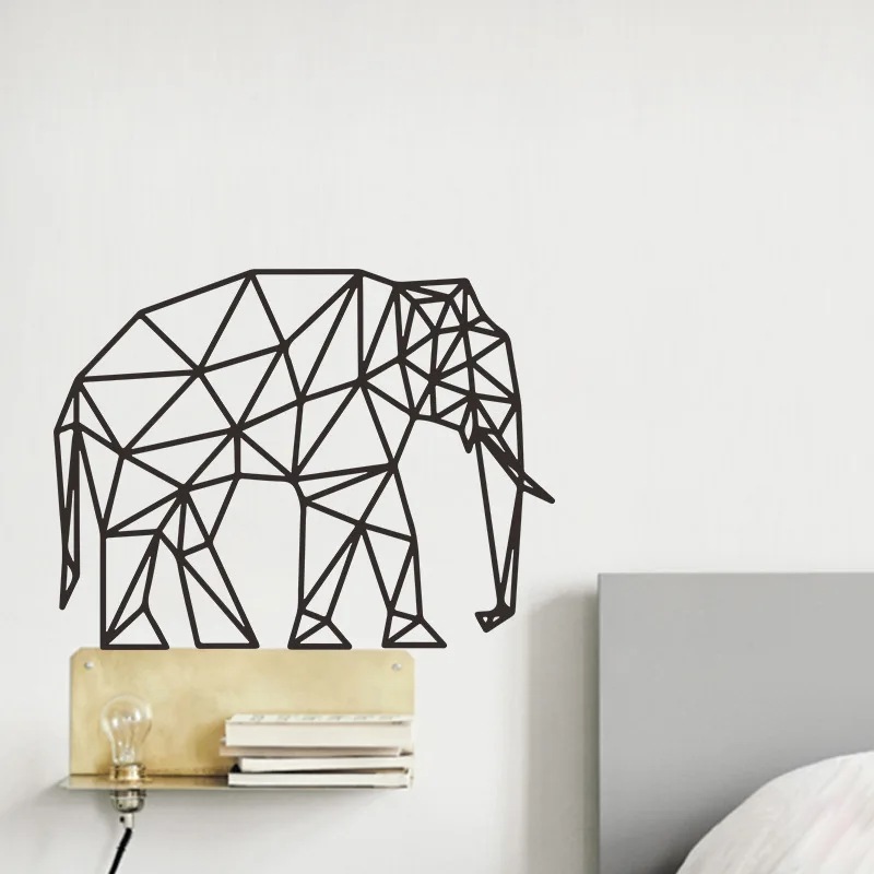 

Geometric Elephant Cartoon Carving Kid's Bedroom Wall Decals Wall Stickers Home Decoration Accessories for Living Room