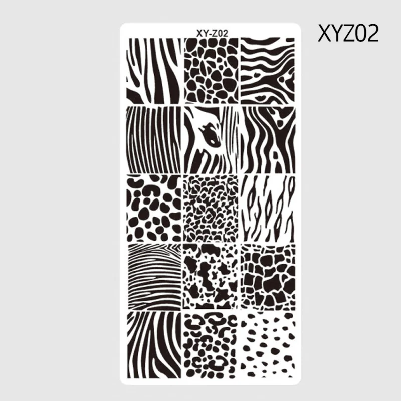 1 шт. 12*6 см прямоугольная Штамповка ногтей шаблон отрицательная ветряная мельница цветы узоры DIY Дизайн ногтей маникюр штамп пластины JIXYZ01-32 - Цвет: XYZ02