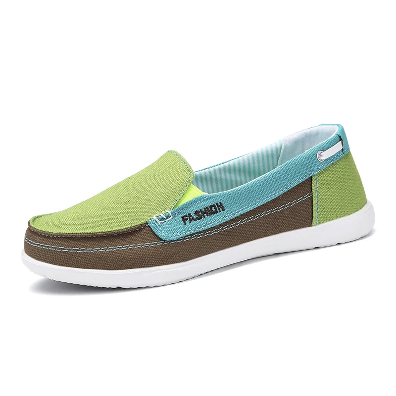 STQ/; весенние женские парусиновые кроссовки; женские лоферы без застежки; женские теннисные туфли на плоской подошве; женские слипоны на плоской подошве; 987 - Цвет: XG987 Green
