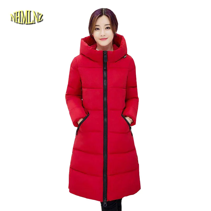 

Women Winter Cotton Jacket Tlatst Fashion Hooded Jacket Medium long Slim Big size Down jacket Thick Warm Cotton Coat Parka G2847