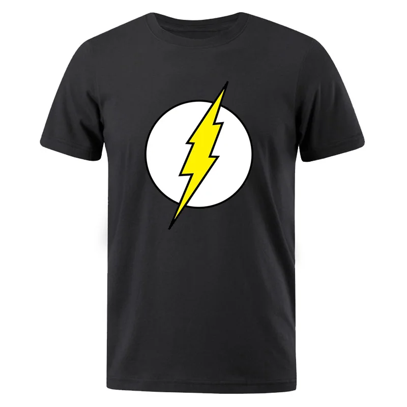 The BIG BANG Theory T-SHIRT The lightning Print The Flash Men T Shirts Hot Sale Casual Tee Shirt Cotton Clothing Plus Size 3XL - Цвет: black 6