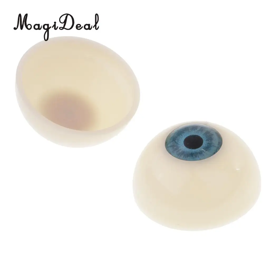 5 Pairs Half Round Hollow Eyeballs 30mm for Plush Animal Doll Mask Skull Halloween Props DIY Craft Toys