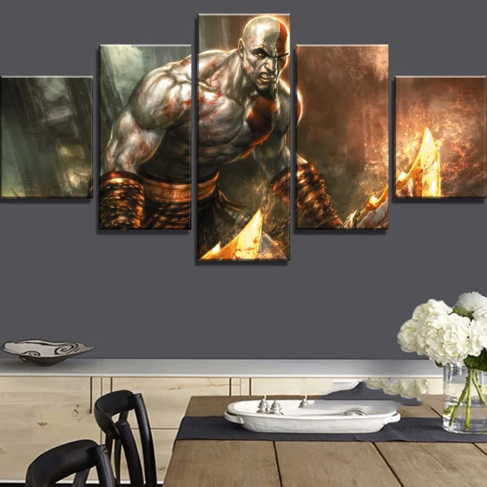 Waliicorners 5 Piece HD Print Large God Of War Game Cuadros Decoracion Paintings on Canvas Wall Art for Home Decorations Wall Decor Artwork 6