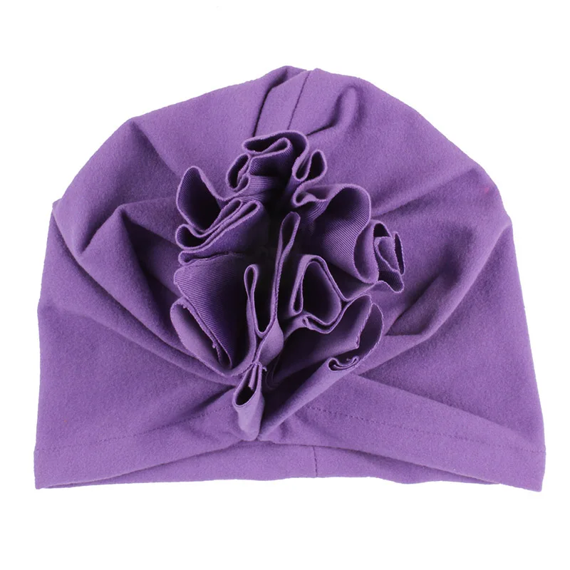 Бархат помпонами зимние теплые шапки Дети Детская чалма шапочка venonat шапки детские шапки для маленьких девочек Muts дети шляпа bebes Acessórios - Цвет: purple1