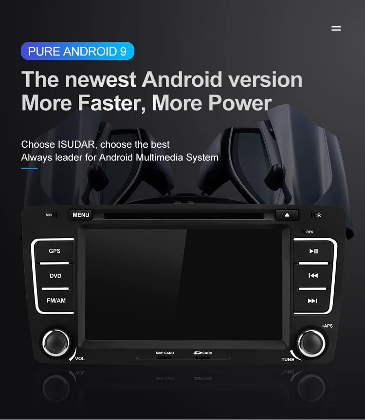 Discount Isudar 2 Din Auto Radio Android 9 For SKODA/Yeti/Octavia 2009 2010 2012 RAM 4G ROM 64GB 8 Core Car Multimedia DVD Player GPS DVR 3