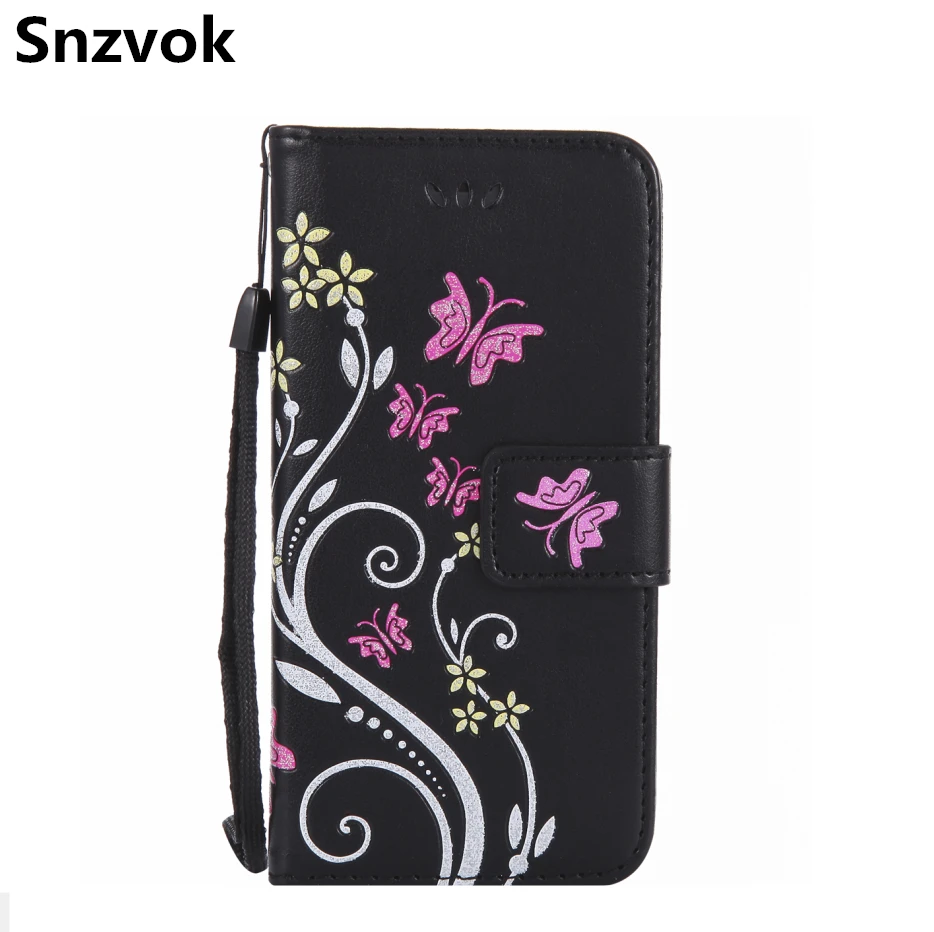 Snzvok 2018 новый роскошный 3D кожаный чехол для iPhone 5 5S 6 S 7 Plus Мода бабочка флип стенд