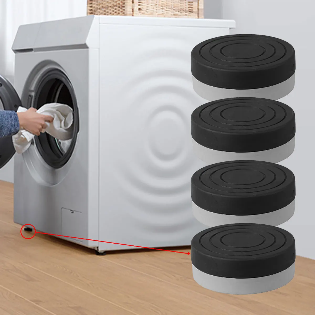 4pcs Washing Machine Anti Vibration Pads Heavy Duty Washer Dryer
