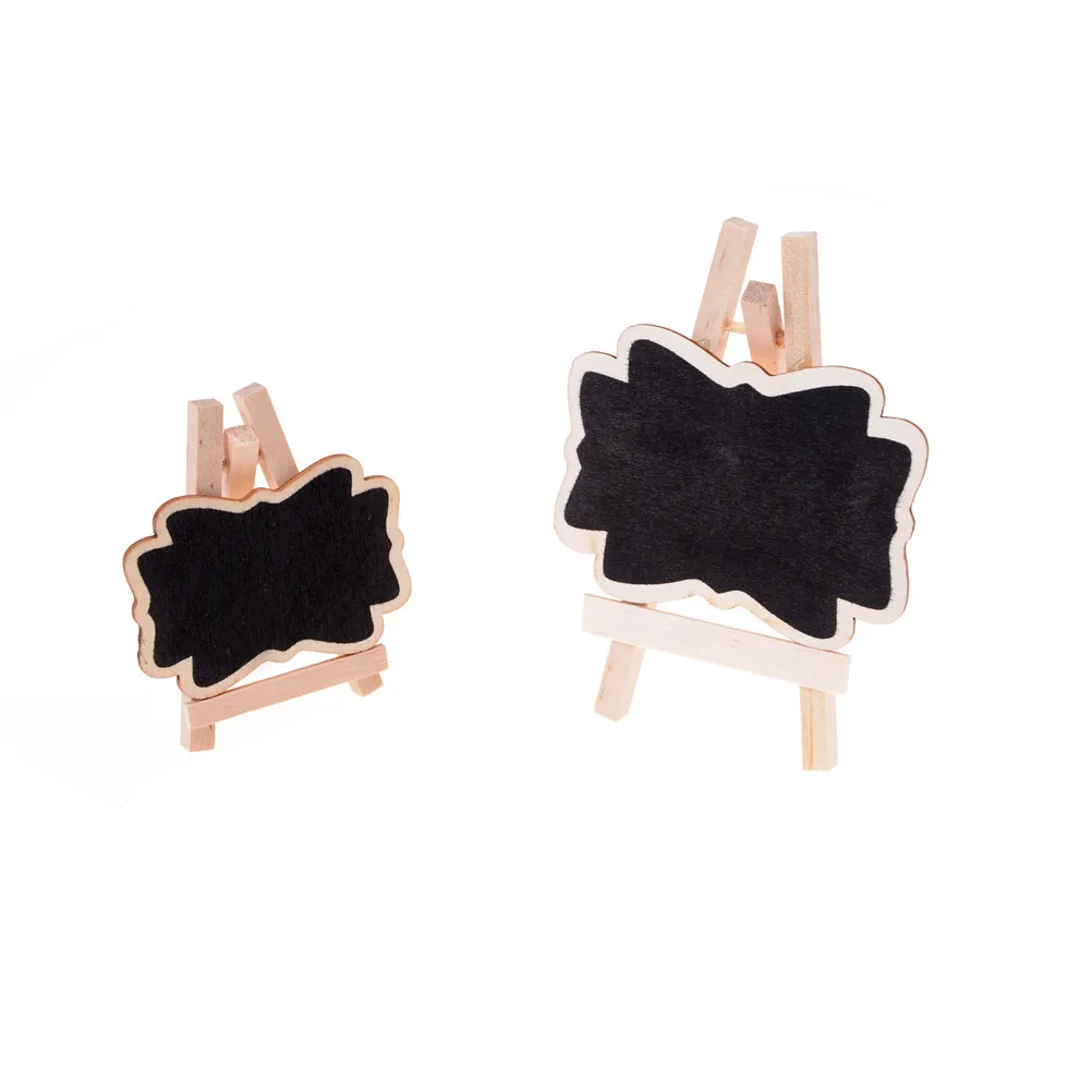 10Pcs/Pack Mini Lace Blackboard Chalkboard Wooden Blackboard Price Stand For New Year Party Christmas Wedding Decoration
