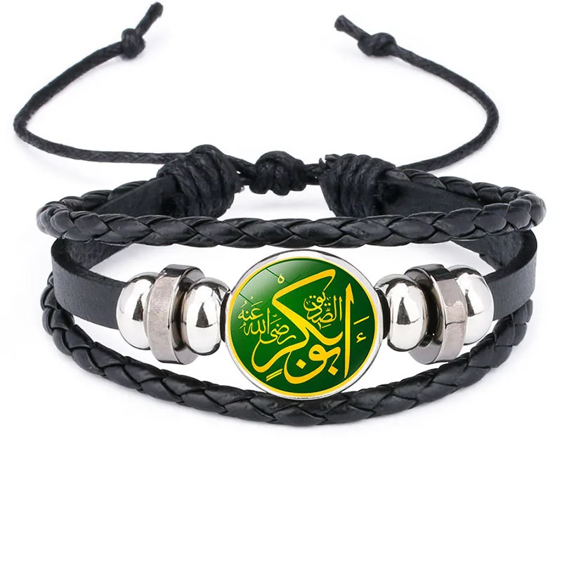 Модные подвески ювелирные изделия плетеный браслет Мужчины ислам женщина религиозная вера многослойный бисер модный кожаный браслет Арабский мусульманский - Окраска металла: 12
