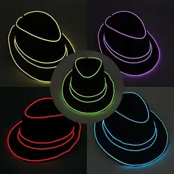 Световой шляпа английский Top Hat Блестящий джаз шляпа ФЕСТИВАЛЬ торжества маскарад Вечерние опора для Рождество Decoracion