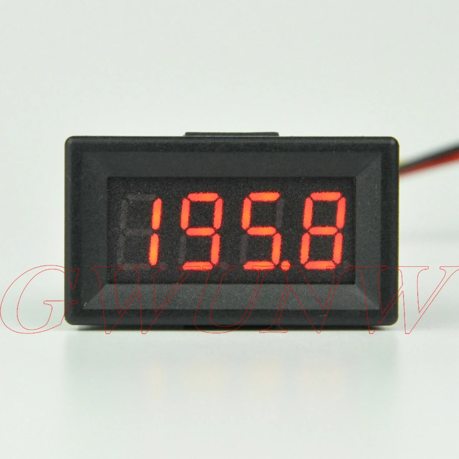 

GWUNW BY436VK1 DC 0-199.9V (200V) 4 bit 0.36inch digital voltmeter Panel Meter red blue green yellow Voltage Tester Meter