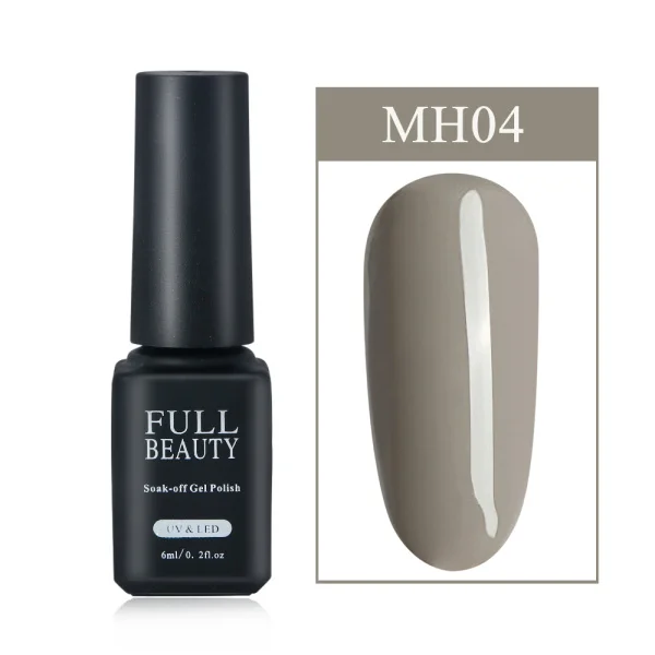 6ml Soak Off Grey Gel Polish Nail Art Lacquer Long Lasting Nude Pink Hybrid Gel Nail Polish Top Coat UV Gellak Manicure CH981-3 - Цвет: MH04