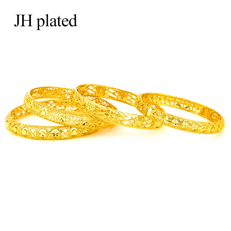 

JHplated Gold white Color Ethiopian Bangle Women Fashion Dubai Bride Wedding Africa Bracelet Arab Jewelry Eritrea Habesha