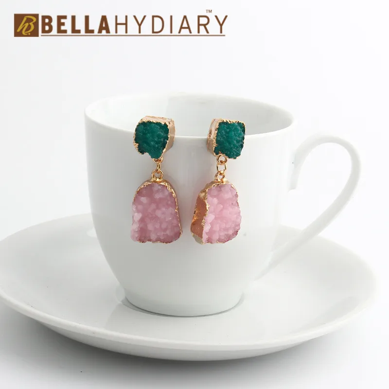 Druzy earrings resin earrings jewelry Ohrringe bijoux earings earring earing pendientes brinco big earrings vintage jewelry wedding earrings geometric earrings long earrings gifts for women korean earrings (6)