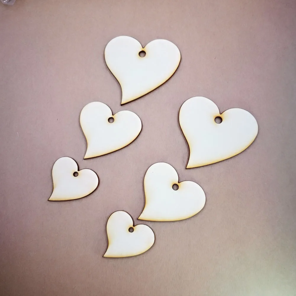 (100pcslot)Wooden Wood Love Heart Wedding Card Wish Tree Gift Tags Jute String One hole Unfinished Wooden Heart Key Chain heart1