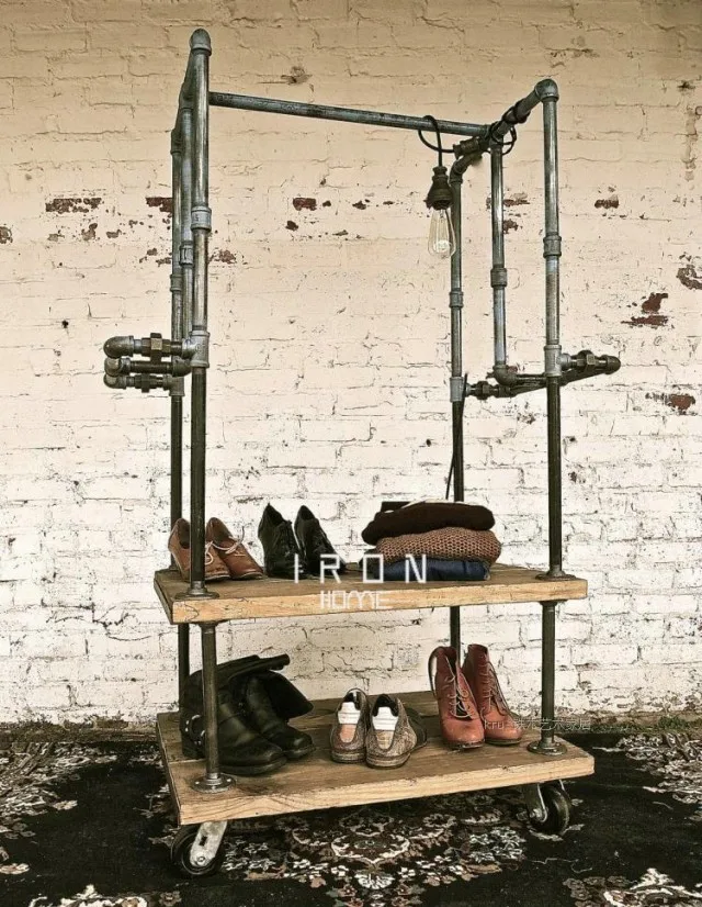 American country to do the old wrought iron coat rack hangers rack