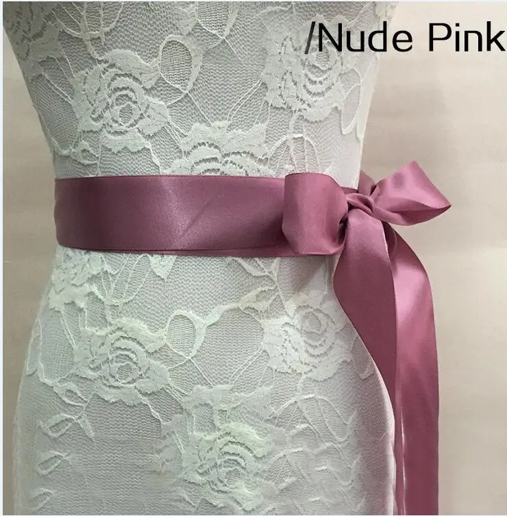 Кристальные Платья для подружек невесты, атласные стразы, свадебное платье, пояс, свадебные аксессуары, лента для невесты, пояс - Цвет: Nude Pink